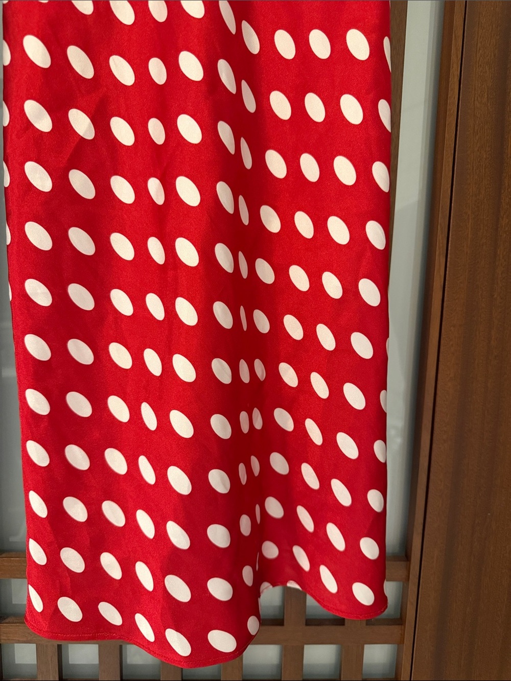 NWOT Victoria’s Secret Red White Polka Dot Satin Slip Dress Nightgown Sz Large - Picture 3 of 7